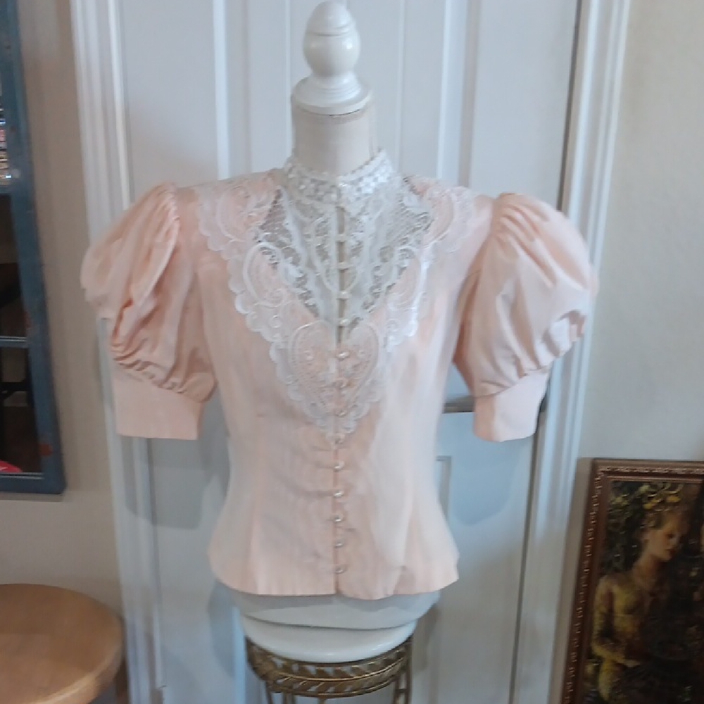 Scott McClintock Vintage 80s Coquette Lace Top M